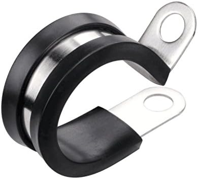 LOKMAN 12 Pack 7/8 Inch Stainless Steel Cable Clamp, Rubber Cushioned Insulated Clamp, Conduit Wire Holder Strap Clips for Tube, Pipe, Cord Installation