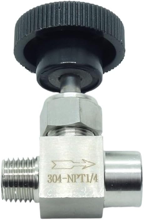 1 Piece Stainless Steel 304 Instrument Gas Needle Valve 1/4" NPT Male x 1/4 NPT Female