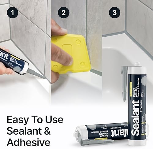 Hemway Kitchen & Bathroom Light Gray Sealant & Adhesive - 300ml 1 Pack