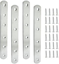 4 Pack 6 Inch Stainless Steel Flat Plate Straight Bracket
