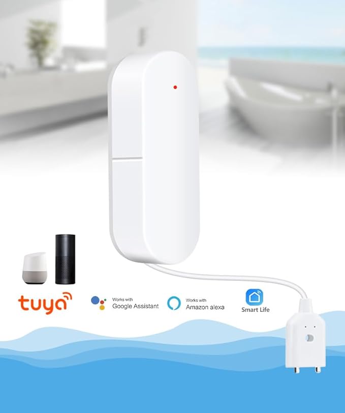UseeLink WiFi Water Sensor, Smart Water Leak Detector, 100dB Adjustable Alerts & App Smart Push, IP67 Waterproof, Wireless Detector for Kitchen, Bathroom, Basement, No Hub Required