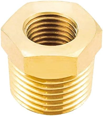 Joywayus 5Pcs Brass Reducing Hex Bushing 3/4" NPT Male to 3/8" NPT Female