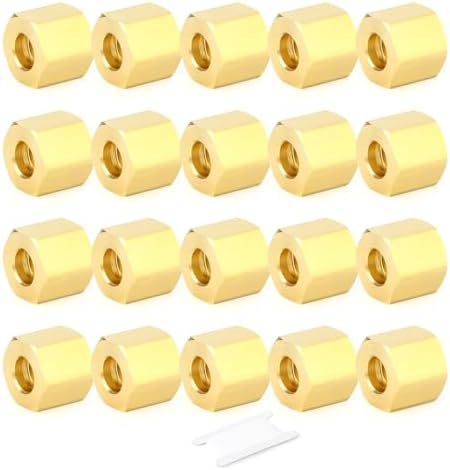 GASHER 20PCS Brass 1/8" Compression Fitting, Brass Compression Nut