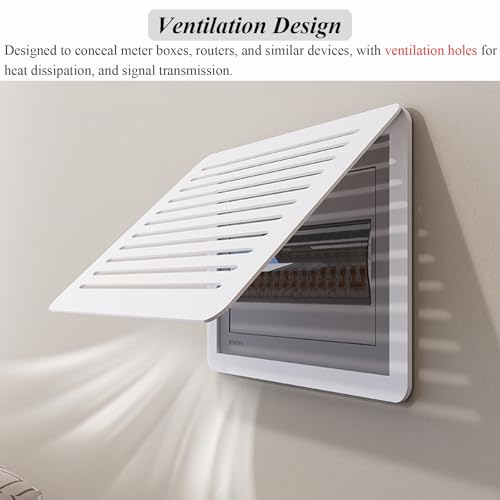 Farmhouse Style Decorative Electrical Panel Cover - Ventilated Fuse Box Lid, Durable Plastic Circuit Breaker Cover for Meter Box (9.8x7.9 inches) - Stylish & Protective Home Decor Solution