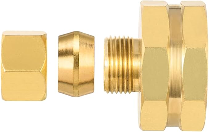 (Pack of 2) EFIELD 3/8" OD Compression x 3/4" FHT Garden Hose Threaded Female Brass Adapter,LF Brass,(HOSE032)