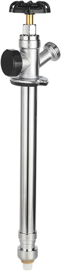 EFIELD 8-inch Anti-Siphon Frost Free Sillcock 1/2 inch Push Fit X 3/4 inch Hose Bibb, Chrome Plated Brass Body (8-inch Length),(SILLCOCK037)