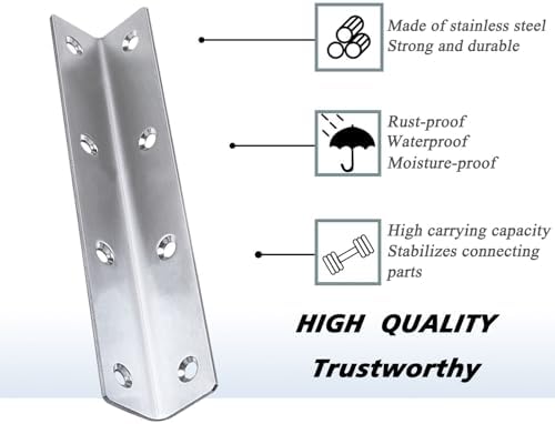30PCS L Brackets 5.5X1X1IN 304 Stainless Steel Corner Braces
