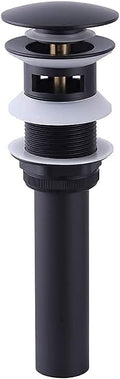 Bathroom Sink Drain with Overflow Vessel Sink Stopper Pop Up Drain Assembly Matt Black D500031B