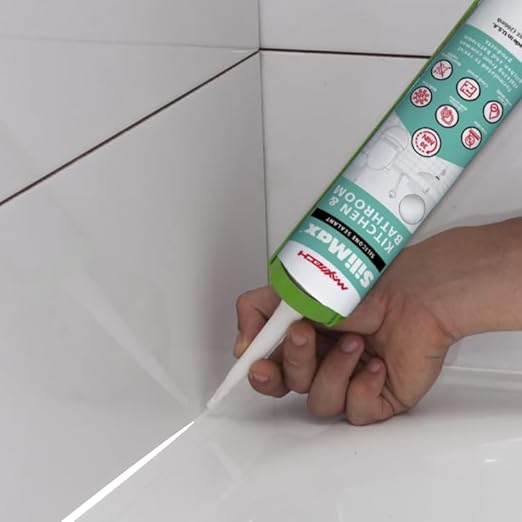 Kitchen & Bathroom Silicone Caulk – 100% Clear Silicone Sealant Waterproof for Sinks, Tubs, Shower Seal & Toilet Seal – Crack-Proof, Quick-Dry Formula Silicone Caulking, 2-Pack