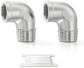 TAISHER 2PCS 304 Stainless Steel 90 Degree elbow,1/2 Inch NPT Male Pipe to 1/2 Inch NPT Female 304 Stainless Pipe Fitting
