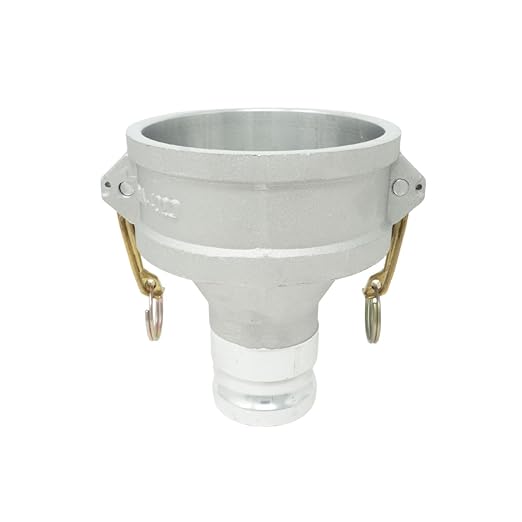 Gloxco Aluminum Type DA Cam and Groove Hose Fitting, Reducer, 4" Female Camlock x 2" Male Camlock (CAM-4020-DA-AL)