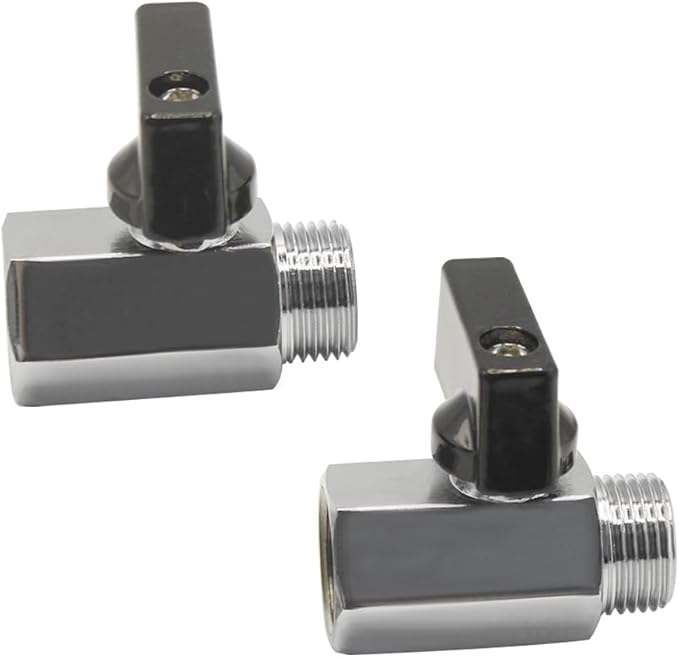 Brass Chrome Plating 1/2" NPT Male to 1/2" NPT Female Shut-Off Ball Valve for Water Fuel Air (Pack of 2)