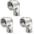 ChillWaves 304 Stainless Steel Pipe Fitting, 90 Degree Elbow 1/4" NPT Male x 1/4" NPT Female Thread Adapter(3-PACK)