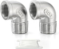 TAISHER 2PCS 304 Stainless Steel 90 Degree elbow,1-1/2" NPT Male Pipe to 1-1/2" NPT Female 304 Stainless Steel Pipe Fitting
