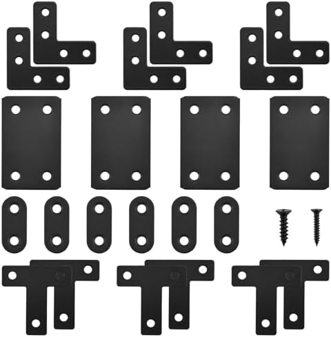 22 Pack Stainless Steel Fixing Flat Bracket Set