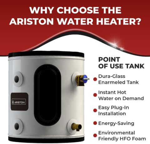 19 Gallon, 120V – Ariston Electric Water Heater – Compact Point of Use Tank for RV, Camper, Small Spaces, Plug-in Heating Solution for Under Sink, Versatile Electric Tank for Bathroom, Shower