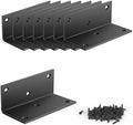 8 PCS Iron 4 Inch L Right Angle Bracket with Screws, 4" x 2" x 2" Metal Joint Bracket 90 Degree Corner Brace for Wood Bookshelf Furniture Cabinet, Thickness 3 mm Heavy Duty Black Brackets