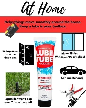 LubeTube 4oz (12 Pack) Multipurpose Synthetic Grease for Pool Equipment, Plumbing Fixtures, RV Toilets, Marine, Machinery & Household Use – PFAS-Free, Food-Grade, Ceramic-Enhanced – Made in USA