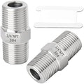 TAISHER 2PCS 304 Stainless Steel Hex Nipple, Pipe Fitting 3/4-Inch Male Pipe x 3/4-Inch Male Pipe