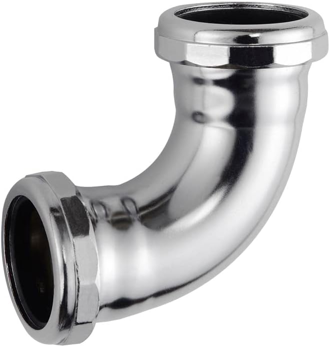 ZM Heavy-Duty 90-Degree Elbow with Slip-Joint Connection, Chrome