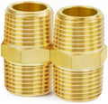 ChillWaves Brass Pipe Fitting，Hex Nipple 1" NPT Male x 1" NPT Male Thread Adapter(2-PACK)
