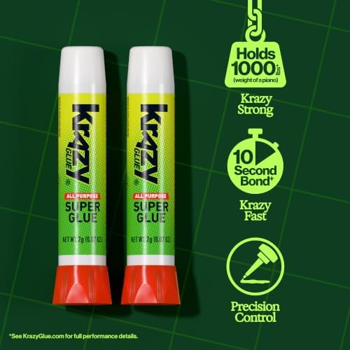 Krazy Glue All Purpose Instant Superglue, 2 g, (2 Pack)