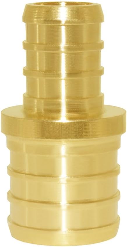 Hooshing 10PCS PEX Fittings 3/4" to 1/2" Reducing Coupling Solid Brass Barb Crimp For PEX B Pipe Hose Fittings