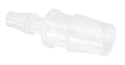 Quickun Plastic Hose Barb Reducer Fitting 5/32" to 1/2" Barbed Reducing Union Adapter Splicer Mender Joint Fitting (Pack of 5)