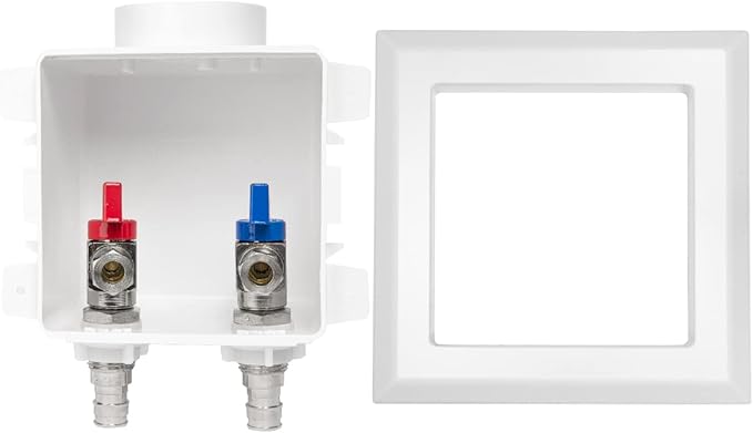 EFIELD Pex Pre-assembled Faucet Outlet Box, 1/2-Inch Pex-A Expansion F1960 Inlet with Installed 1/4-Turn Ball Valve For Hot & Cold Water Supply, Chrome Plate,(FC002)