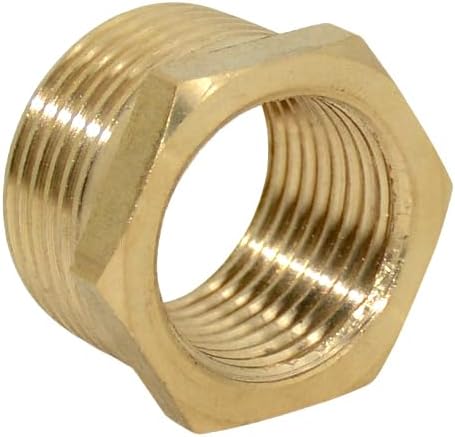 2pcs 1/2" NPT Male To 3/4" NPT Female Brass Reducer Thread Hex Bushing Brass Threaded Pipe Fitting,Hex Reducing Convert Adapter Pipe Fitting(1/2"*3/4")