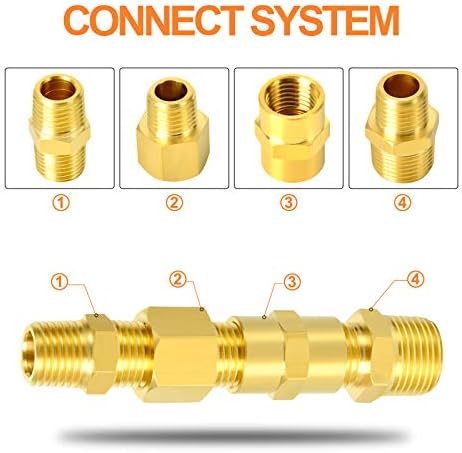 GASHER 26PCS Brass Pipe Fitting Kit, Hex Bushing, Reducer Adapter, Hex Nipple, 90 Degree Barstock Street Elbow