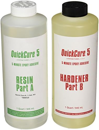 System Three Quick Cure 5 Epoxy Adhesive, 1/2 Gallon Kit, Amber