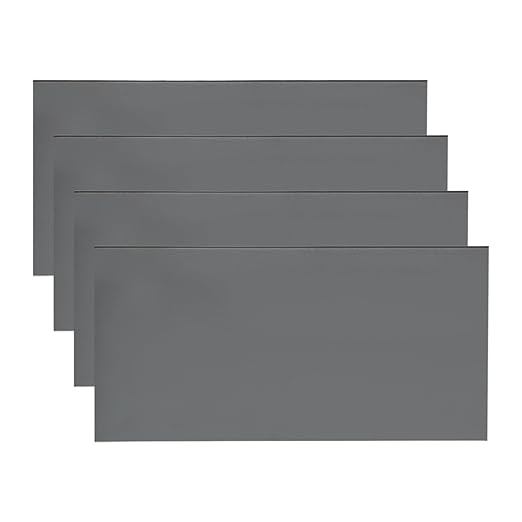 MECCANIXITY 4pcs 1/16"(1mm) x4 x8 Steel Plate, Black Hot Rolled A36 Steel Sheet Plate Base, Square Weldable Metal Discs for Industrial Construction Structural Support