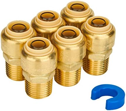 SUNGATOR 6-Pack Male Adapter, 1/2 Inch Push-to-Connect x 1/2 Inch MNPT