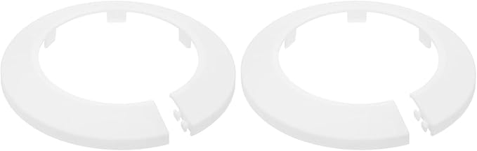 uxcell Escutcheon Plate, 1Pcs 75mm - Fit 2.87" Outer Diameter Split Pipe Flange Water Pipe Cover Collar Decoration, PP Plastic Plumbing Cover Plates (White)