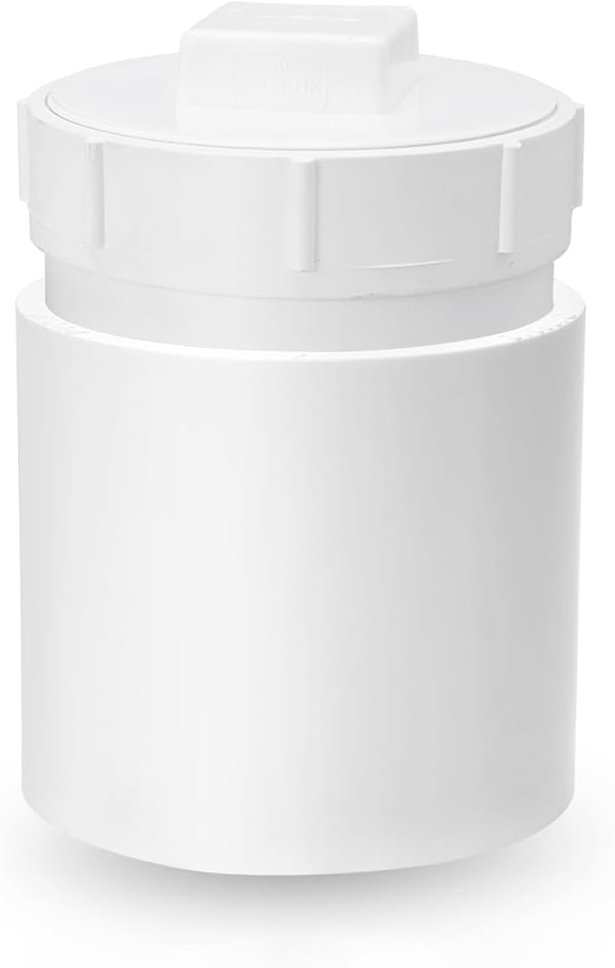 UYHSEI4" PVC Sewer Cleanout Adapter with Cover & Plug, DWV Flush Sewer Cleanout Cap, Hub x Hub Coupling for 4-Inch Sewer & Drain Pipe, Plumbing and Irrigation System (4 inch kit)