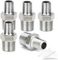 TAISHER 5PCS 304 SS New Hex Nipple, 1/2" NPT Male x 3/8" NPT Male
