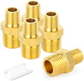 GASHER Brass Reducing Hex Nipples,1 Inch NPT Male x 3/4 Inch NPT Male Brass Pipe Adapter Fittings Reducing Nipples Connector（5Pcs）