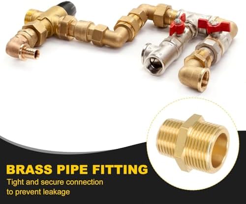 PATIKIL 3/4" G Male x 1/2" NPT Male Brass Pipe Fitting, Pipe Extension Connectors Reducer Adapter for Air LP Gas with PTFE Tape - 1PCS
