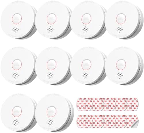 SITERLINK Smoke Detectors with 9V Replaceable Battery GS509A 10 Pack