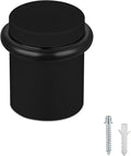 Floor Door Stopper Door Stop-Classy Solid Steel Modern Heavy Duty Door Stoppers -Floor Mount Anchor Screw-Wall Protector for Commercial Door(Black, 1.5 Inch)
