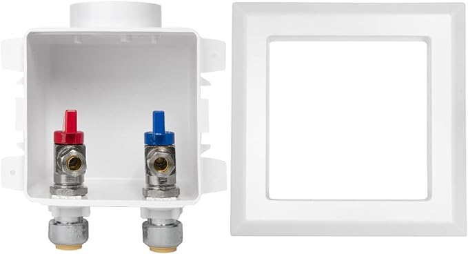 EFIELD Faucet Outlet Box, Pex Pre-assembled 1/2-Inch Push-fit Connection with Installed 1/4-Turn Ball Valve For Hot & Cold Water Supply, Chrome Plate,(FC005)