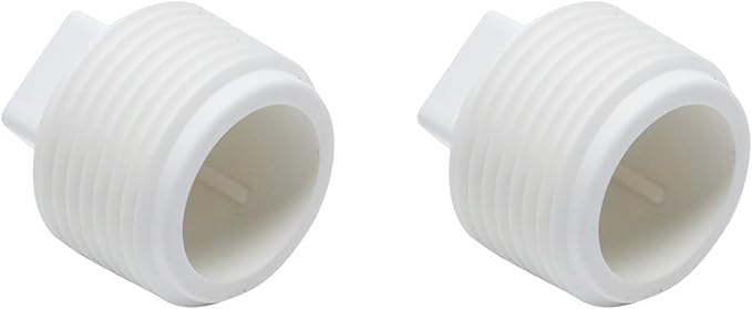 40-Pack White 3/4" NPT PVC Male Threaded Pipe End Cap Adaptor Cleanout Plug Fittings for Irrigation Plumbing System