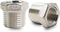 NPT 1/2" Male to 3/8" Female Hex Reducing Bushing, 304 SS, 2 Pcs