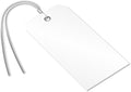 SmartSign White Plastic Tags with Pre-Attached Wires - 100-Pack, 4.75" x 2.375", Size#5, 10 mil Thick Tear-Proof Polylith Plastic Tags with Metal Eyelet, Writable Blank Tags for Shipping, Labeling