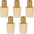 Midline Valve CSDQFG100-OM-5 1'' Expansion PEX x CPVC Adapter Pipe Fitting Brass (Pack Of 5), 1"-5 Pack