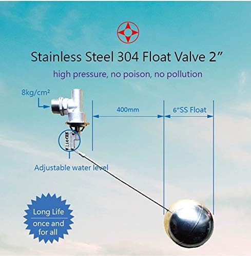 304 Stainless Steel Balanced Float Ball Valve, Tank Mount, 100 Psi (2"(50))