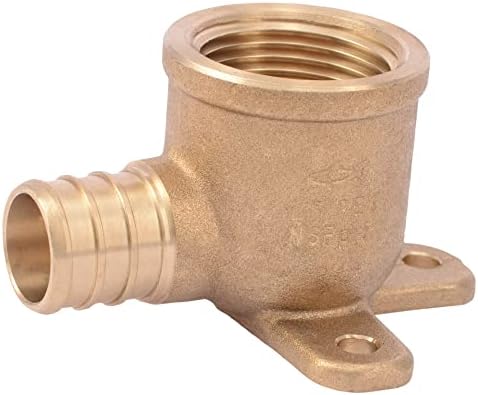 SharkBite 3/4 PEX Pipe x 3/4 Inch FNPT Crimp 90 Degree Drop Ear Elbow, Brass Plumbing Fitting, PEX Pipe, PE-RT, UC340LFA
