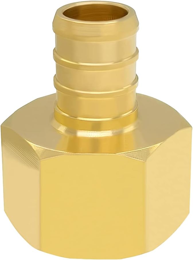 Hooshing 12PCS Pex 1/2 Inch x 1/2 Inch Female NPT Adapter Brass Crimp Fitting