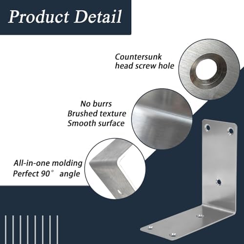 30PCS L-Shaped Corner Brackets, 4"X1"X1" 304 Stainless Steel Angle Bracket